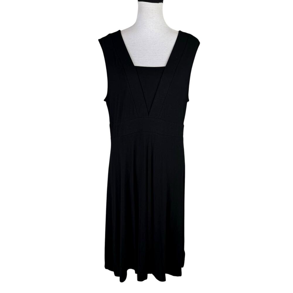 JM Collection Black Sleeveless Ponte Knit Short Casual Skater Dress